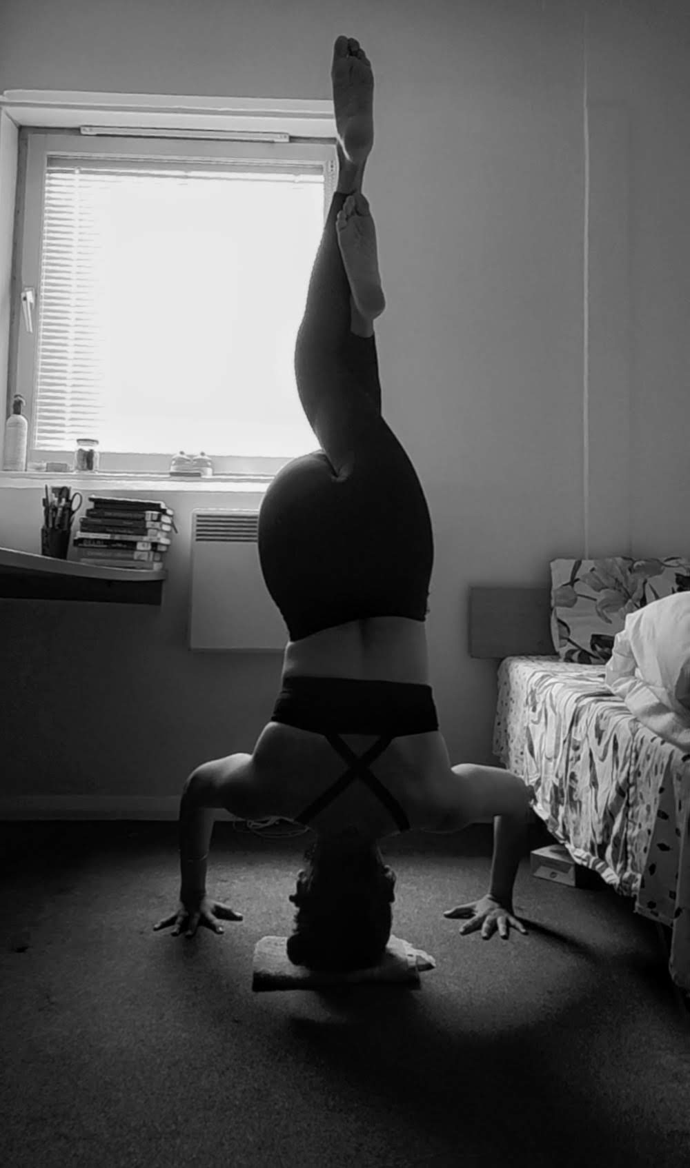 The headstand proved to be Kanupriya's favorite form of physical activity. 