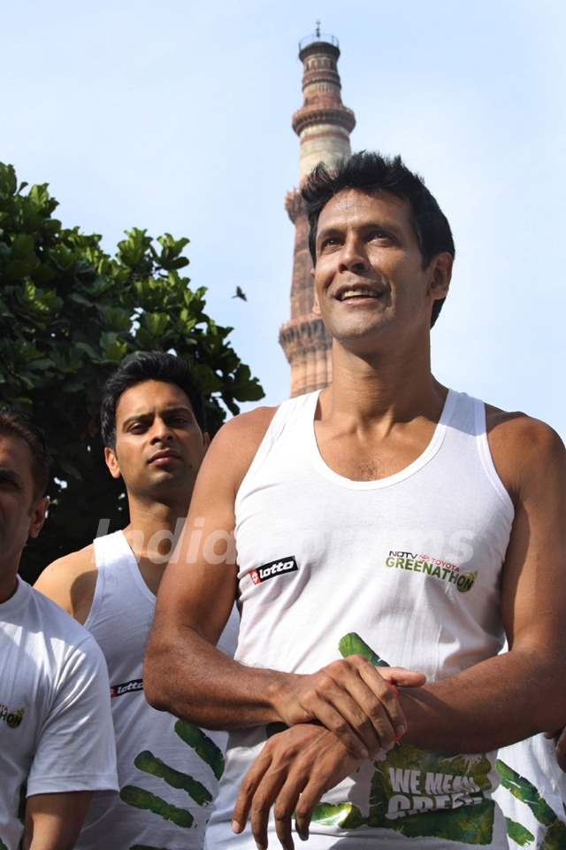 Milind Soman from a running event at the Qutub Minar some years ago.